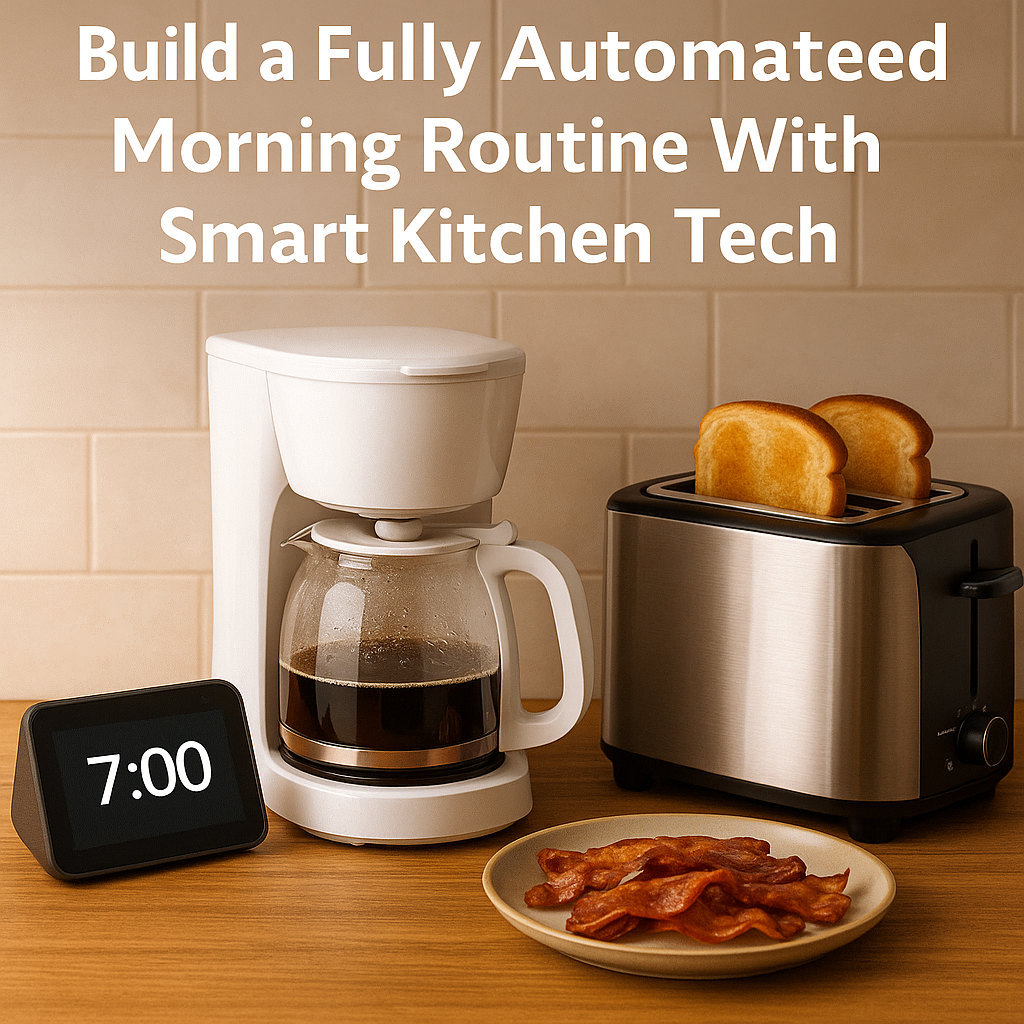 Automated morning routine - kitchen, kettle, toaster, alarm, smart gadgets kitchen uk