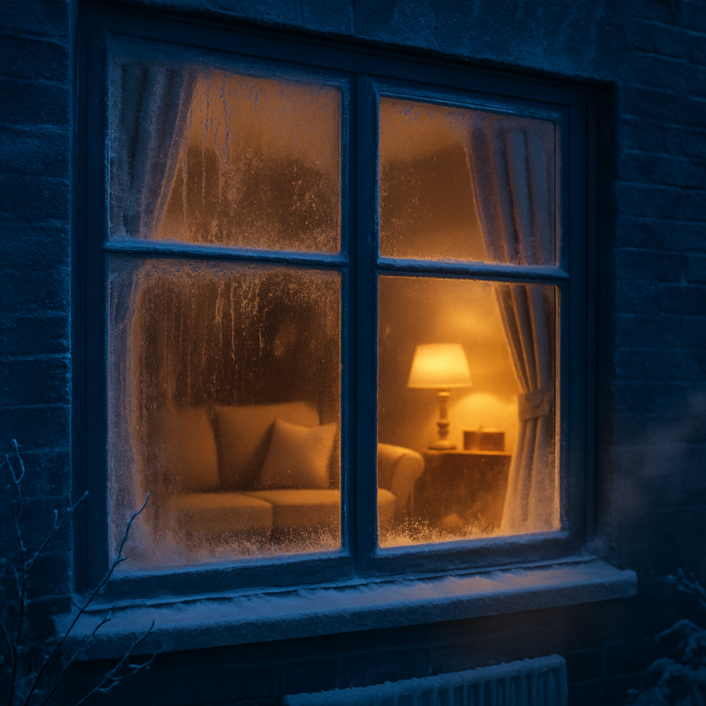 cold exterior building , warm home inside after following ultimate winter checklist