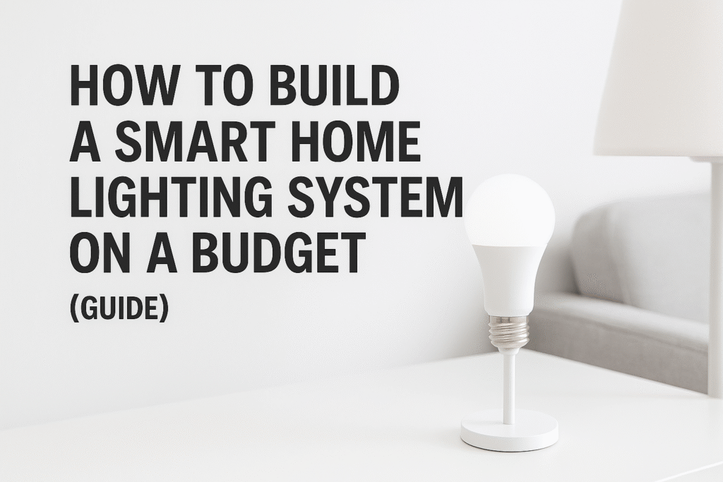 How to build a smart home lighting system on a budget image, light sitting on table next to sofa,